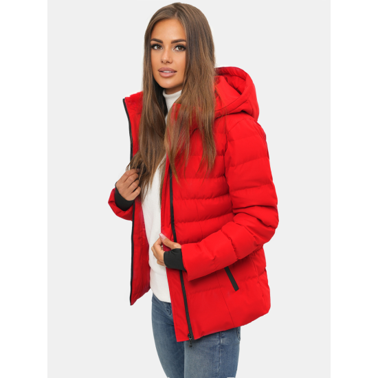 Raudona moteriška striukė Jena JS/M769/270 - Moterims Raudona moteriška striukė Jena JS/M769/270