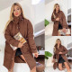 Stilinga ruda moteriška striukė be gobtuvo Arova PK4024 - Moterims Stilinga ruda moteriška striukė be gobtuvo Arova PK4024 Premium