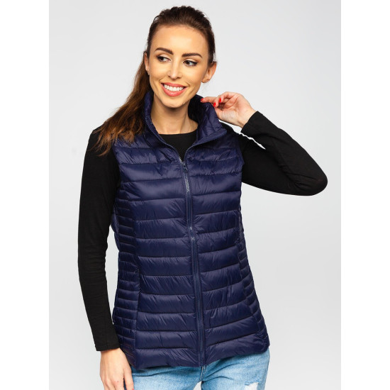 Tamsiai mėlynos spalvos liemenė Julia JS/M23038 - Moterims Tamsiai mėlynos spalvos liemenė Julia JS/M23038