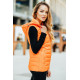 Caramel vest with hood Dzil JS/M23039 - For women Caramel vest with hood Dzil JS/M23039
