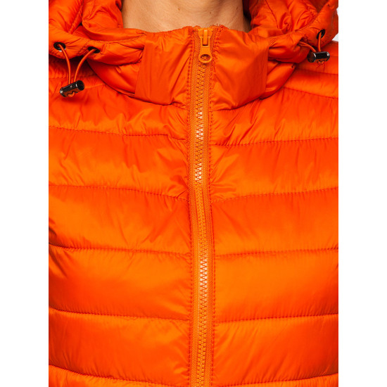 Caramel vest with hood Dzil JS/M23039 - For women Caramel vest with hood Dzil JS/M23039