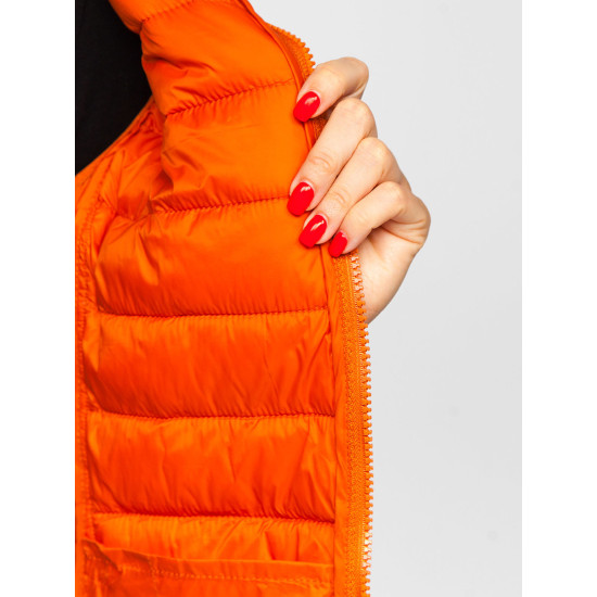 Caramel vest with hood Dzil JS/M23039 - For women Caramel vest with hood Dzil JS/M23039