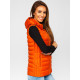 Caramel vest with hood Dzil JS/M23039 - For women Caramel vest with hood Dzil JS/M23039