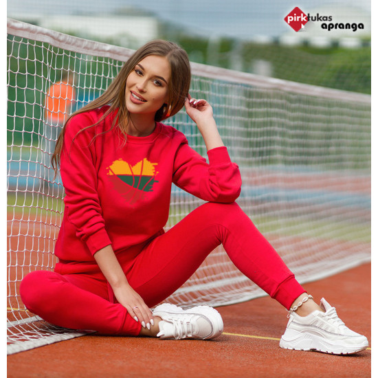 Moteriškas raudonas sportinis komplektas Lietuva Sportinis5