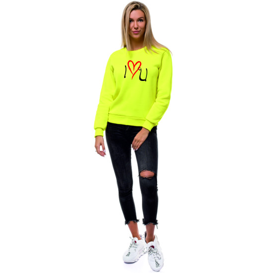 Womens yellow jumper Love JS/W01 - Notes for women Womens yellow jumper Love JS/W01