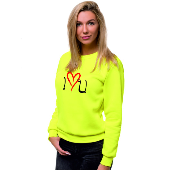 Womens yellow jumper Love JS/W01 - Notes for women Womens yellow jumper Love JS/W01