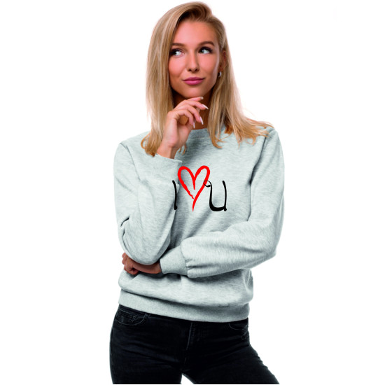Womens grey jumper Love JS/W01 - Notes for women Womens grey jumper Love JS/W01