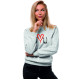 Womens grey jumper Love JS/W01 - Notes for women Womens grey jumper Love JS/W01