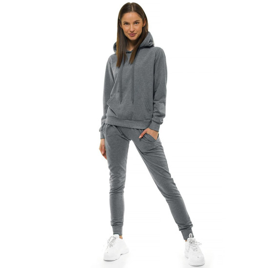 Slim gray womens set with hood Tėja 58 - For women Slim gray womens set with hood Tėja 58