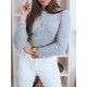 Light gray sweater with a high neck Silver