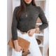 Dark gray sweater with a high neck Silver MY1268 - For women Dark gray sweater with a high neck Silver MY1268