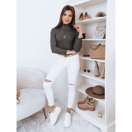 Dark gray sweater with a high neck Silver MY1268 - For women Dark gray sweater with a high neck Silver MY1268