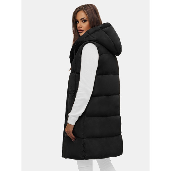 Long black womens waistcoat Potom O/81266 - For women Long black womens waistcoat Potom O/81266