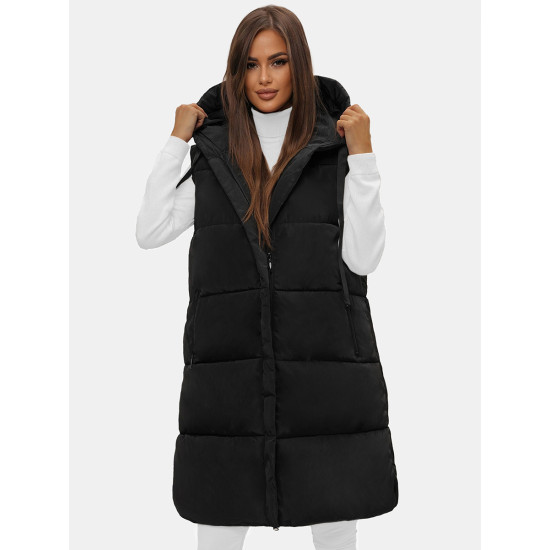 Long black womens waistcoat Potom O/81266 - For women Long black womens waistcoat Potom O/81266