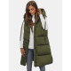 Women's long vest in green Potom