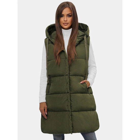 Womens long vest in green Potom O/81266 - For women Womens long vest in green Potom O/81266