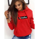 Womens red sweater Fainulka with a hood BY0278 - Notes for women Womens red sweater Fainulka with a hood BY0278
