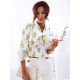 White with yellow flowers womens short t-shirt Niam DY0247 - For women White with yellow flowers womens short t-shirt Niam DY0247