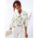 White with yellow flowers womens short t-shirt Niam DY0247 - For women White with yellow flowers womens short t-shirt Niam DY0247