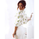White with yellow flowers womens short t-shirt Niam DY0247 - For women White with yellow flowers womens short t-shirt Niam DY0247