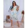 Women's white dress with blue flowers Balu