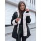 Juoda moteriška striukė su šviesiu kailiu Arctic TY3985 - Moterims Juoda moteriška striukė su šviesiu kailiu Arctic TY3985