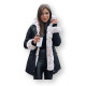 Juoda moteriška striukė su šviesiu kailiu Arctic TY3985 - Moterims Juoda moteriška striukė su šviesiu kailiu Arctic TY3985