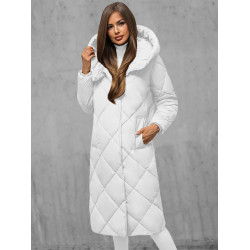 Balta moteriška dygsniuota žieminė striukė Coco