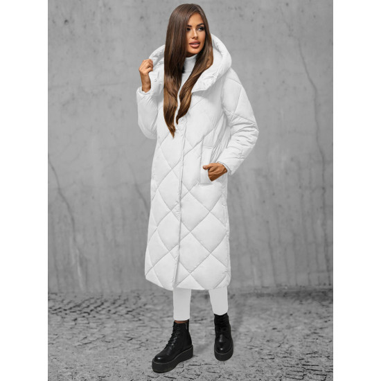 White women's quilted winter jacket Coco JS/5M3173/281 - For women White women's quilted winter jacket Coco JS/5M3173/281