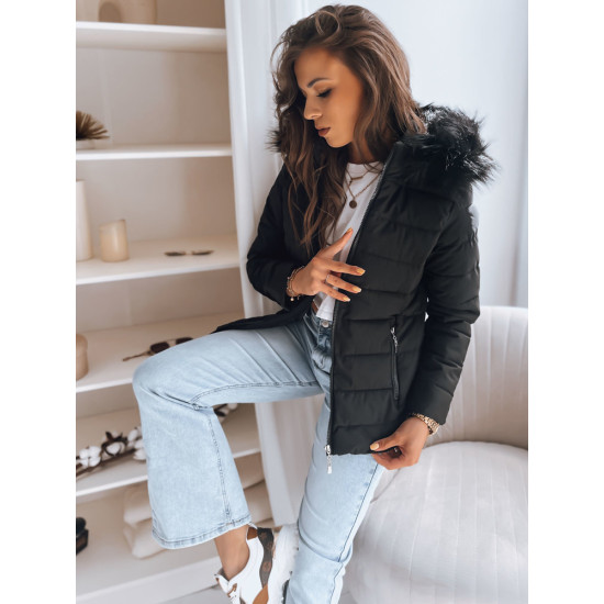 Striukė su kailiniu gobtuvu Model TY3673 - Moterims Striukė su kailiniu gobtuvu Model TY3673