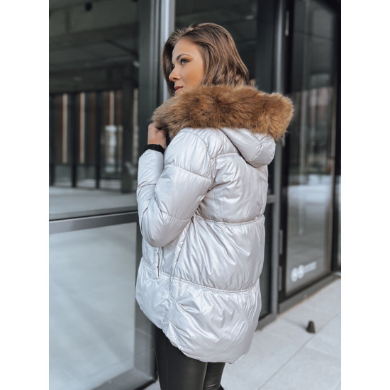 Pilka moteriška striukė Sparkle TY3952 - Moterims Pilka moteriška striukė Sparkle TY3952
