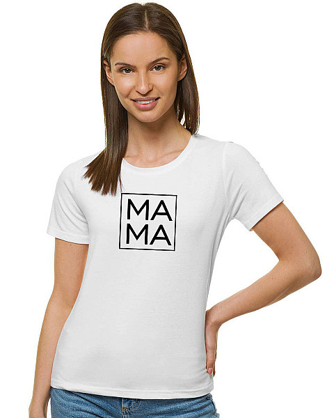 Moteriški balti marškinėliai MAMA