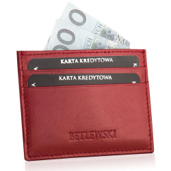 Akcija BETLEWSKI® odinis kreditinės kortelės dėklas (raudonas) 
