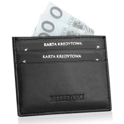 Akcija BETLEWSKI® odinis kreditinės kortelės dėklas (juodas) 