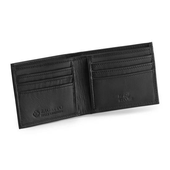 Vyriška piniginė iš natūralios odos Damian (juoda su raudona) N054-W Premium