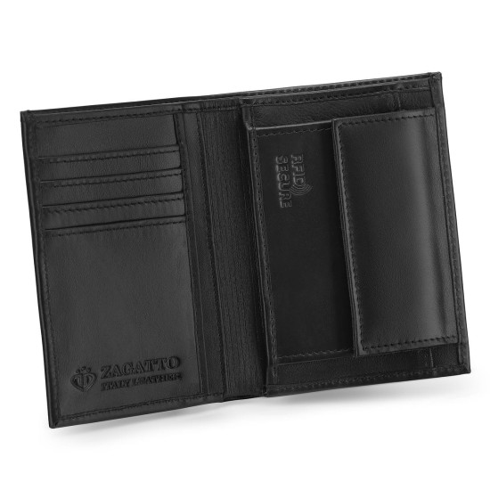 Vyriška piniginė iš natūralios odos Jake (juoda) SLIM ZG-N055-W-F2 Premium