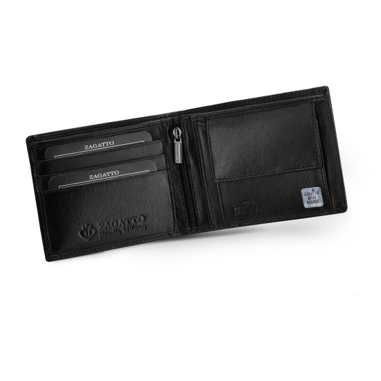 Vyriška piniginė iš natūralios odos Slik (juoda) ZG-053-BAR Premium