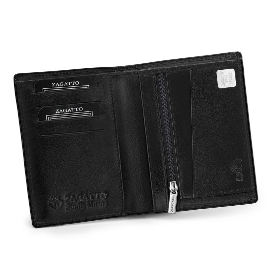 Vyriška piniginė iš natūralios odos Baret (juoda) ZG-051-BAR Premium
