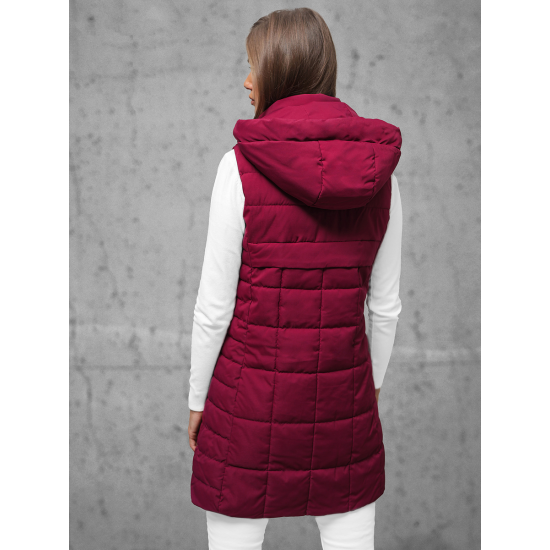 Women's burgundy quilted waistcoat Dona JS/16M9096/06Z - Action Women's burgundy quilted waistcoat Dona JS/16M9096/06Z