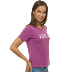 Moteriški alyvinės spalvos marškinėliai Zaraza