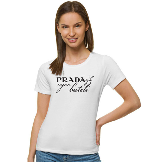Moteriški balti marškinėliai Prada JS/SD211 - Marškinėliai Moteriški balti marškinėliai Prada JS/SD211