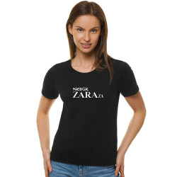Moteriški juodos spalvos marškinėliai Zaraza