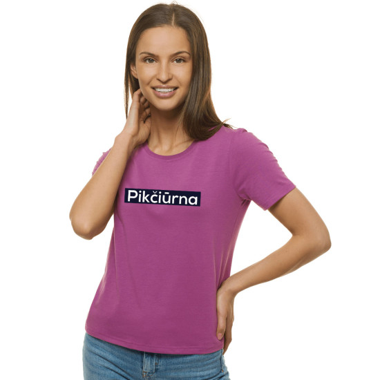 Moteriški alyvinės spalvos marškinėliai Pikčiūrna JS/SD211