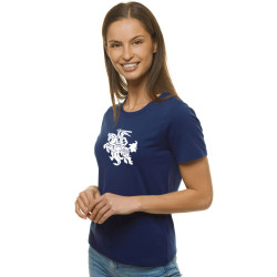 Moteriški tamsiai mėlynos spalvos marškinėliai Vytis
