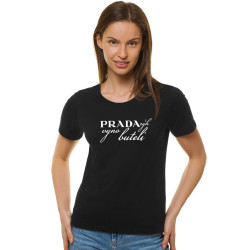 Moteriški juodi marškinėliai Prada