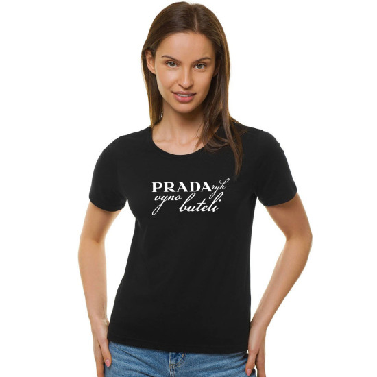 Moteriški juodi marškinėliai Prada JS/SD211 - Marškinėliai Moteriški juodi marškinėliai Prada JS/SD211
