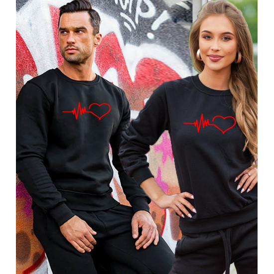 Black sweater Heart (red) 2001-w01 - Mens Sweaters| Sweaters online Black sweater Heart (red) 2001-w01