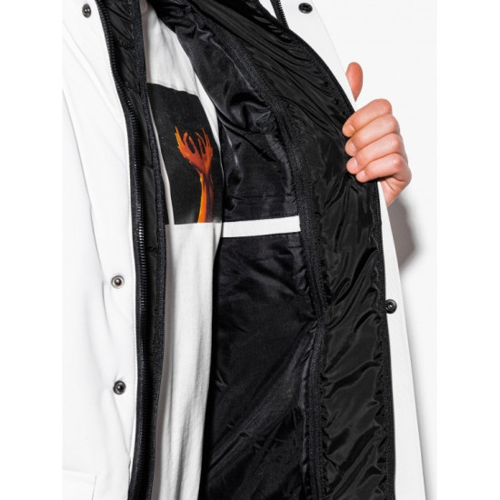 Sale Mens white jacket with a hood Linolo C449 - Action Sale Mens white jacket with a hood Linolo C449