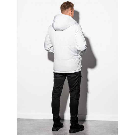 Sale Mens white jacket with a hood Linolo C449 - Action Sale Mens white jacket with a hood Linolo C449