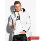 Sale Mens white jacket with a hood Linolo C449 - Action Sale Mens white jacket with a hood Linolo C449